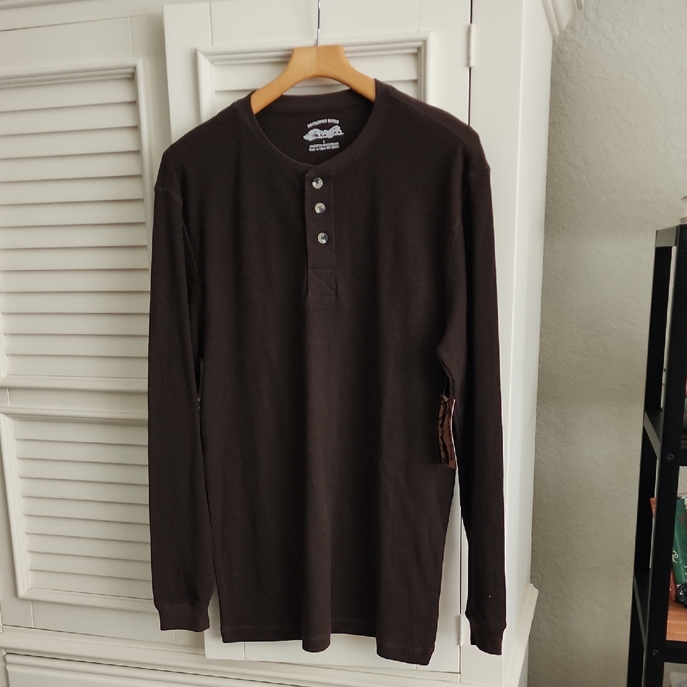 Men's Brown Henley Shirt